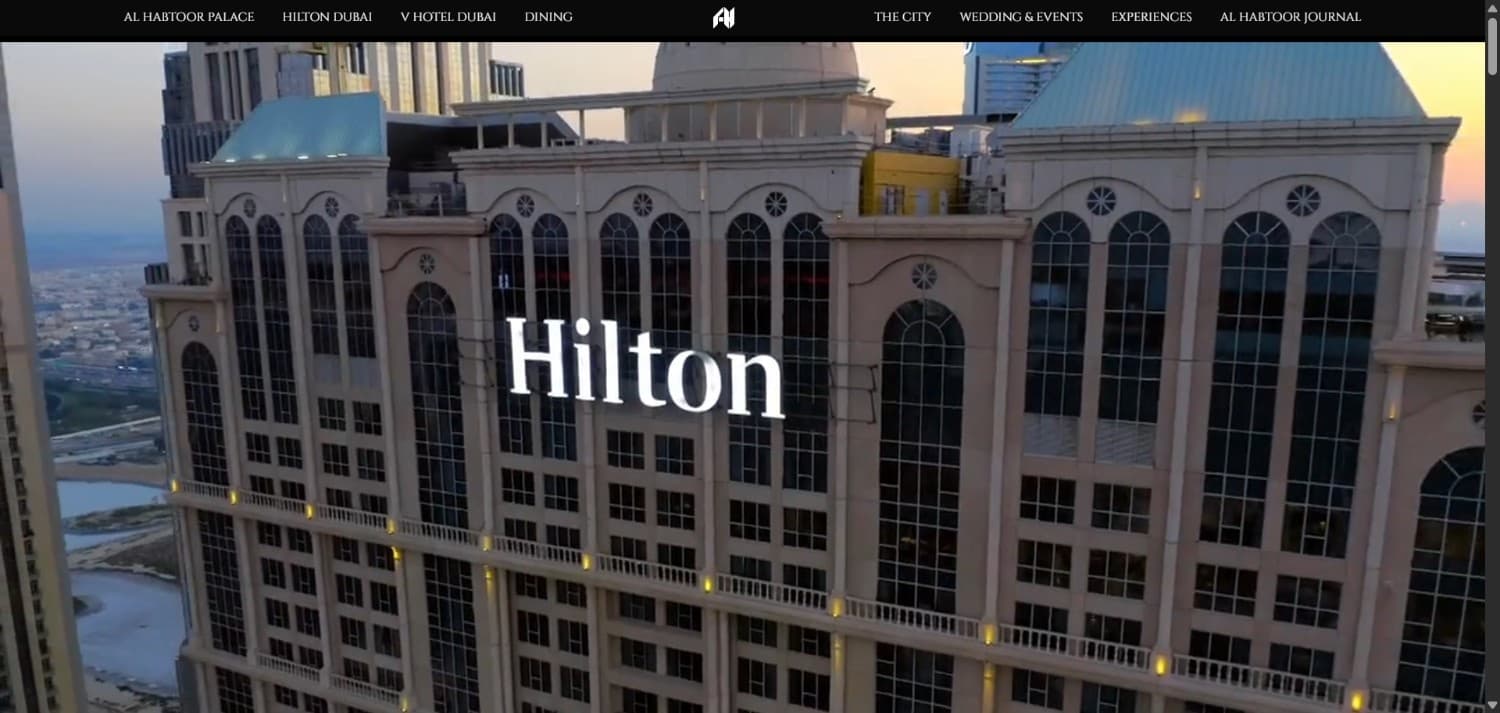 Alhabtoor City Hotels — site web conçu et développé par Mouhcine Zhirou, développeur web full stack freelance